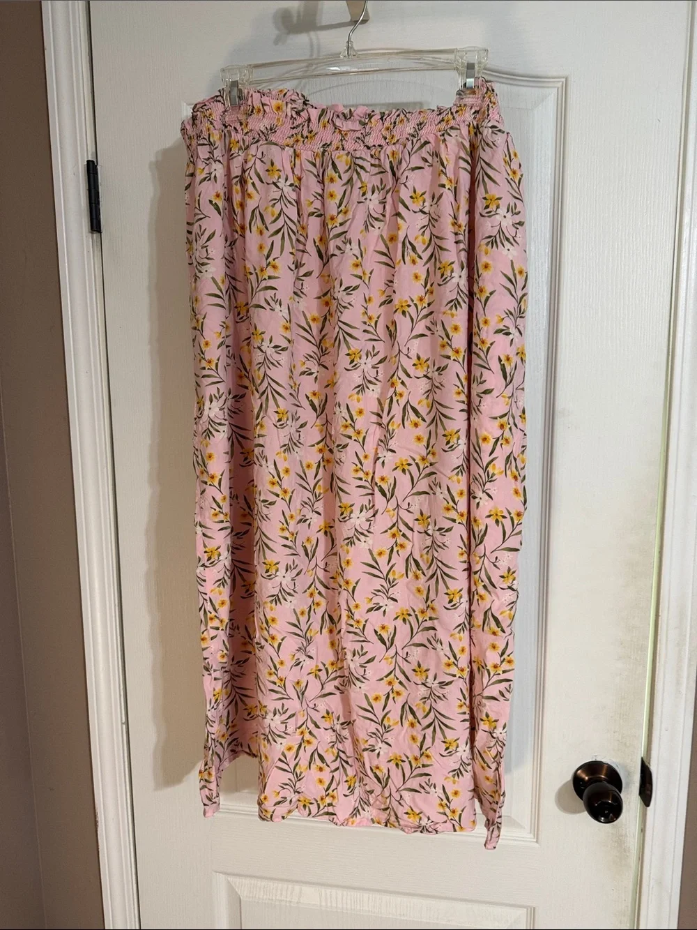Old Navy Pink Maxi Skirt with Yellow Floral Print - Picture 1 of 7